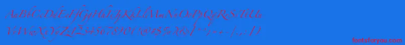 ZapfinoextraltOne-Schriftart – Rote Schriften auf blauem Hintergrund