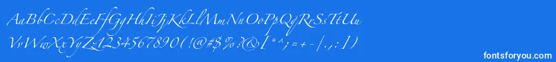 フォントZapfinoextraltOne – 青い背景に白い文字