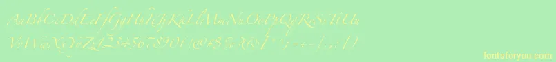 ZapfinoextraltOne Font – Yellow Fonts on Green Background