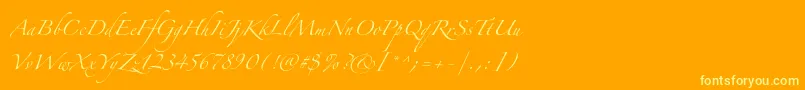 フォントZapfinoextraltOne – オレンジの背景に黄色の文字