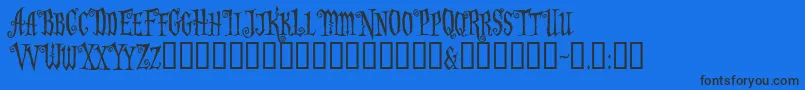 Addamscapitals Font – Black Fonts on Blue Background