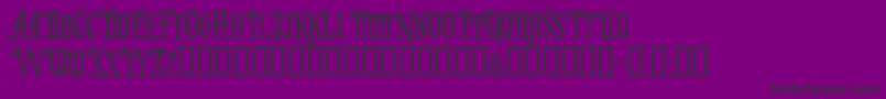 Addamscapitals-fontti – mustat fontit violetilla taustalla