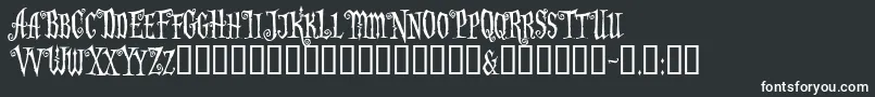 Addamscapitals-fontti – valkoiset fontit mustalla taustalla