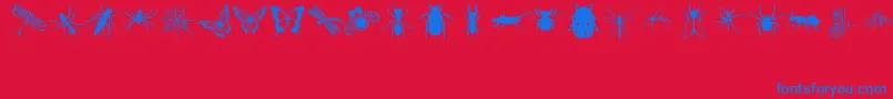Шрифт Lpinsects – синие шрифты на красном фоне