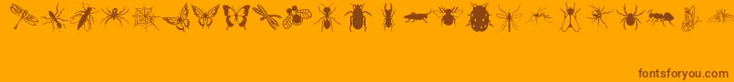 Lpinsects Font – Brown Fonts on Orange Background