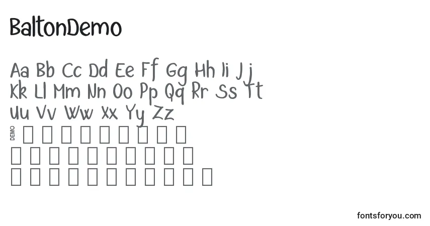 Шрифт BaltonDemo – алфавит, цифры, специальные символы