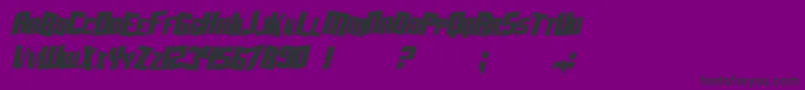 SfAftershockDebrisCondsolidItalic-Schriftart – Schwarze Schriften auf violettem Hintergrund