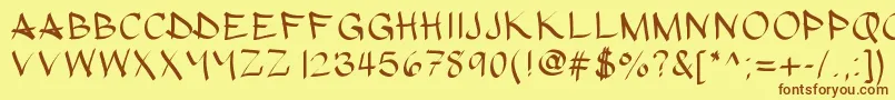 Saiba mais sobre a fonte Hypografic Fonte Hypografic – fontes marrons em um fundo amarelo