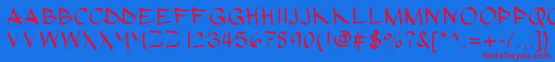 Hypografic Font – Red Fonts on Blue Background