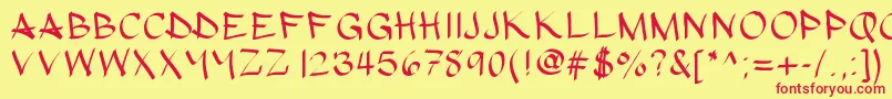 Hypografic Font – Red Fonts on Yellow Background