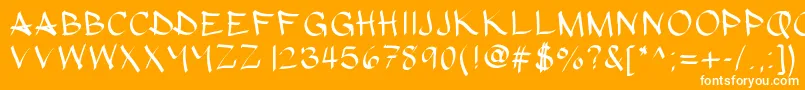 Hypografic-Schriftart – Weiße Schriften auf orangefarbenem Hintergrund