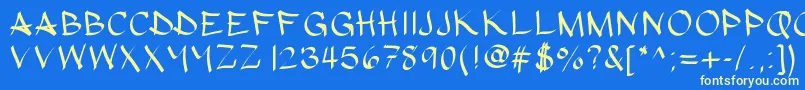 Hypografic Font – Yellow Fonts on Blue Background