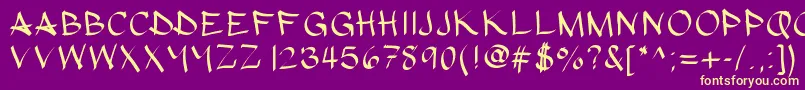 Hypografic Font – Yellow Fonts on Purple Background