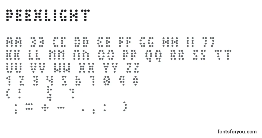Шрифт PeexLight – алфавит, цифры, специальные символы