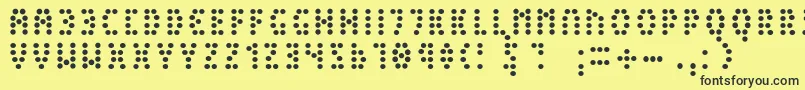 フォントPeexLight – 黒い文字の黄色い背景
