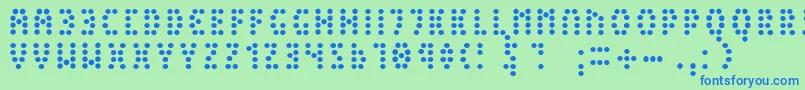 PeexLight-Schriftart – Blaue Schriften auf grünem Hintergrund
