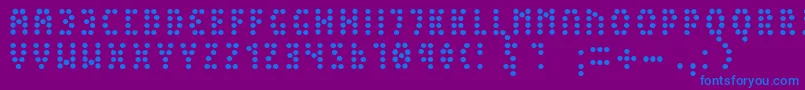 PeexLight-Schriftart – Blaue Schriften auf violettem Hintergrund