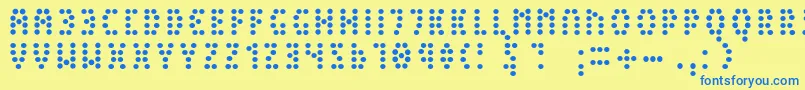 PeexLight-Schriftart – Blaue Schriften auf gelbem Hintergrund