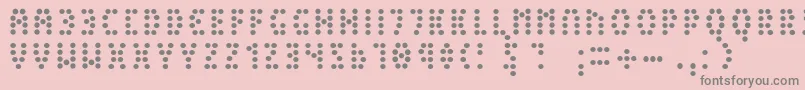 PeexLight-fontti – harmaat kirjasimet vaaleanpunaisella taustalla