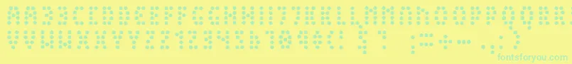PeexLightフォントについての詳細 フォントPeexLight – 黄色い背景に緑の文字