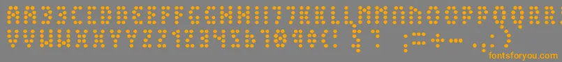 フォントPeexLight – オレンジの文字は灰色の背景にあります。