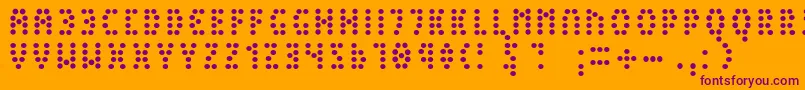 PeexLight-Schriftart – Violette Schriften auf orangefarbenem Hintergrund