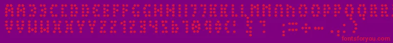 PeexLight-fontti – punaiset fontit violetilla taustalla
