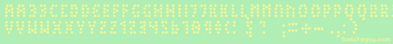 フォントPeexLight – 黄色の文字が緑の背景にあります