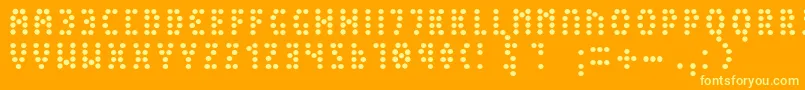 PeexLight-Schriftart – Gelbe Schriften auf orangefarbenem Hintergrund