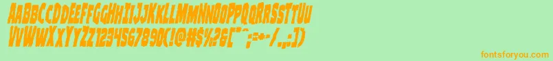 Clubberlangcondital Font – Orange Fonts on Green Background