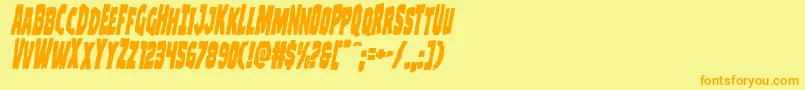 Clubberlangcondital Font – Orange Fonts on Yellow Background