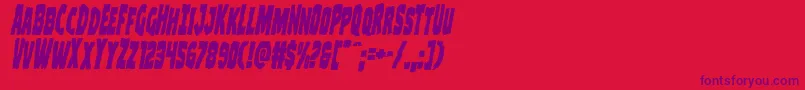 Clubberlangcondital Font – Purple Fonts on Red Background