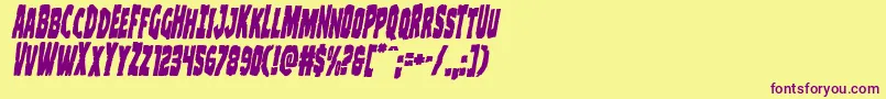 Clubberlangcondital Font – Purple Fonts on Yellow Background