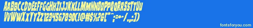 Clubberlangcondital Font – Yellow Fonts on Blue Background