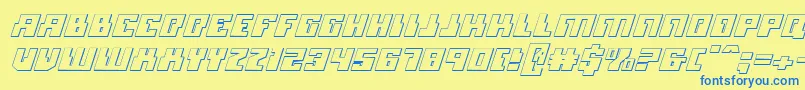 Micronian3Di Font – Blue Fonts on Yellow Background