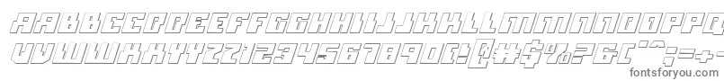 フォントMicronian3Di – 白い背景に灰色の文字