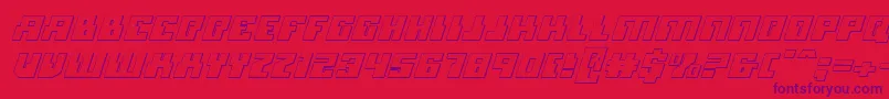 Micronian3Di Font – Purple Fonts on Red Background