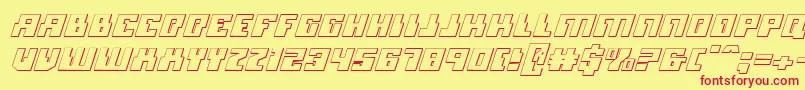 Micronian3Di Font – Red Fonts on Yellow Background