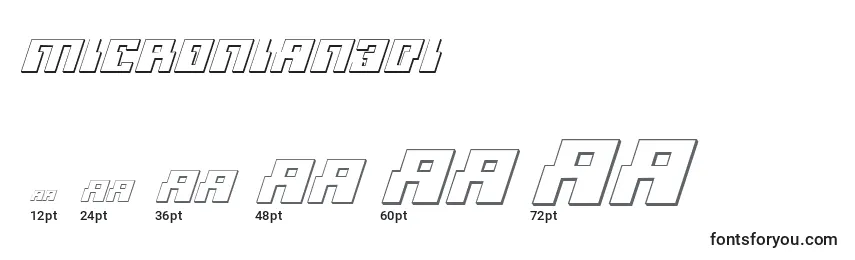 Micronian3Di Font Sizes
