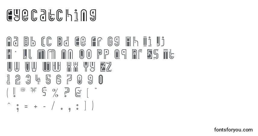 Eyecatching-fontti – aakkoset, numerot, erikoismerkit