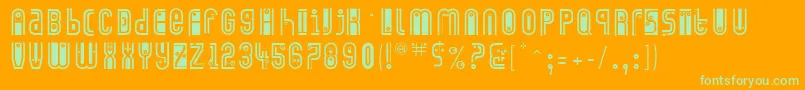 Eyecatching-Schriftart – Grüne Schriften auf orangefarbenem Hintergrund