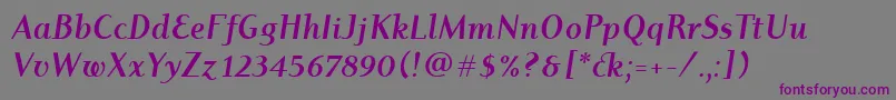 Шрифт DyadisItcBoldItalic – фиолетовые шрифты на сером фоне