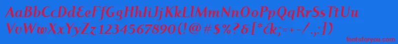 DyadisItcBoldItalic Font – Red Fonts on Blue Background