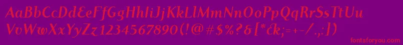 DyadisItcBoldItalic Font – Red Fonts on Purple Background