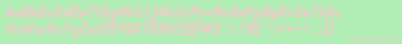 DefragmentedItalic Font – Pink Fonts on Green Background
