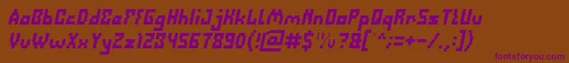 DefragmentedItalic Font – Purple Fonts on Brown Background