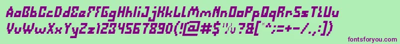 DefragmentedItalic Font – Purple Fonts on Green Background