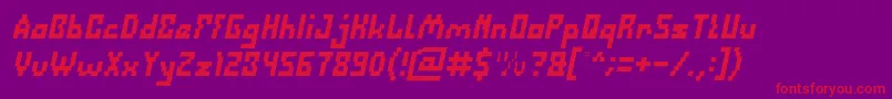 DefragmentedItalic Font – Red Fonts on Purple Background