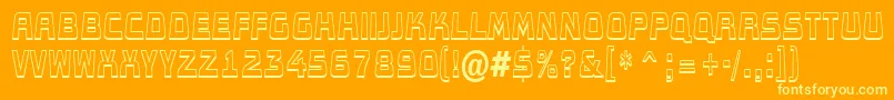 Fonte AConceptotitulldbksh – fontes amarelas em um fundo laranja