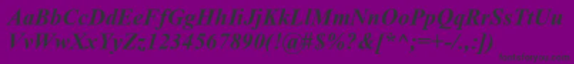 TimesNewRomanKoi8BoldItalic-fontti – mustat fontit violetilla taustalla